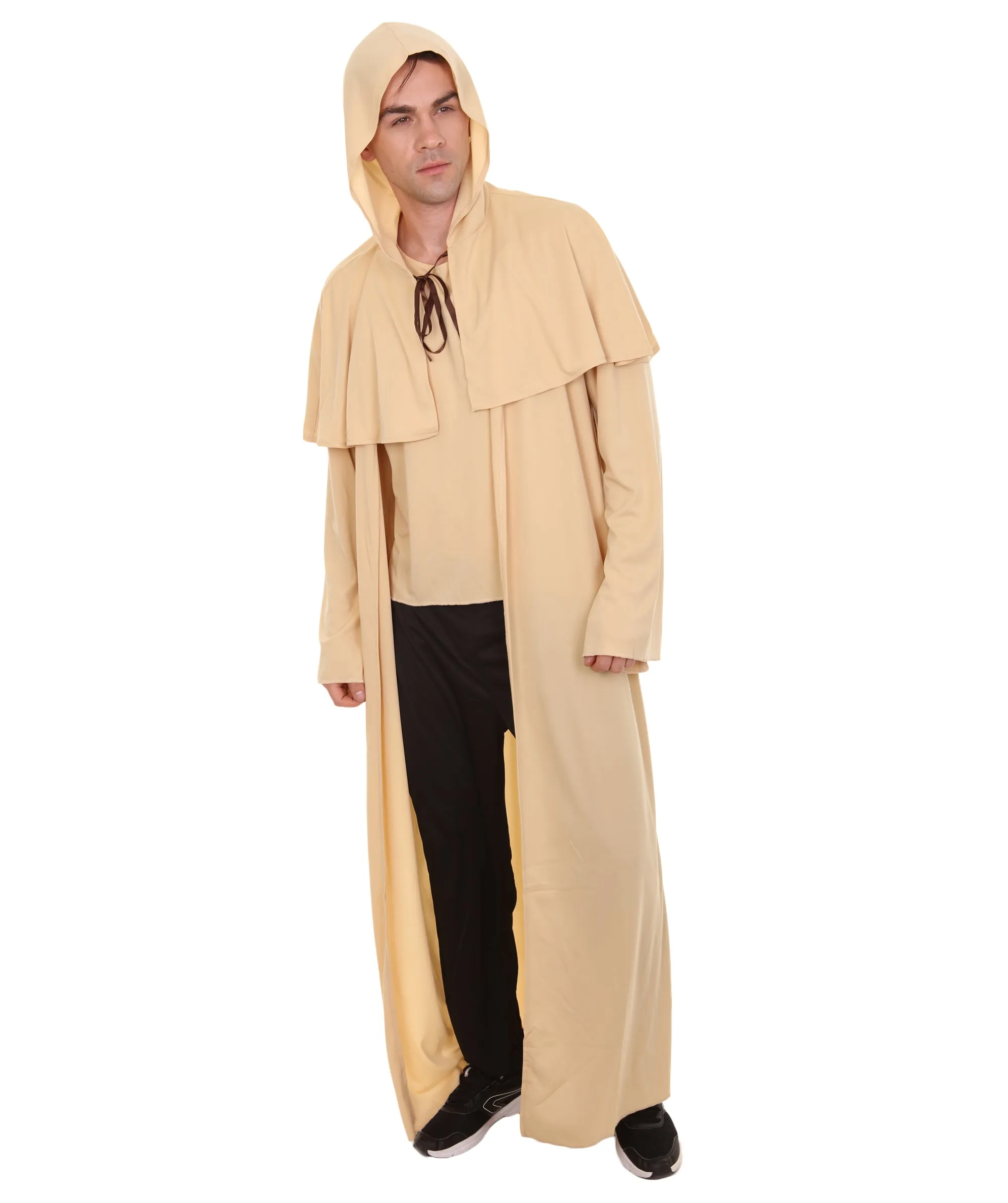 Adult Men's Wizard Robe Storybook & Fairytale Costume | Light Brown Halloween Costume