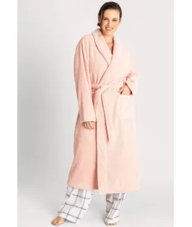 Ava & Audrey Betty Jacquard Fleece Robe - Blush