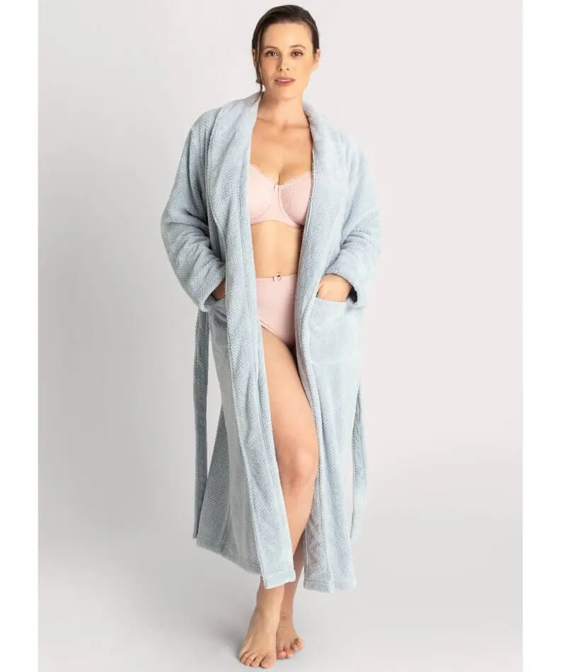 Ava & Audrey Betty Jacquard Fleece Robe - Denim