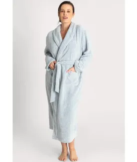 Ava & Audrey Betty Jacquard Fleece Robe - Denim