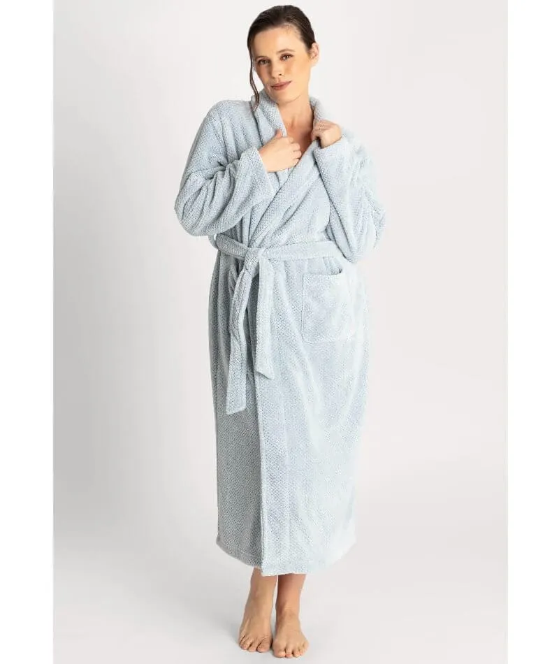 Ava & Audrey Betty Jacquard Fleece Robe - Denim