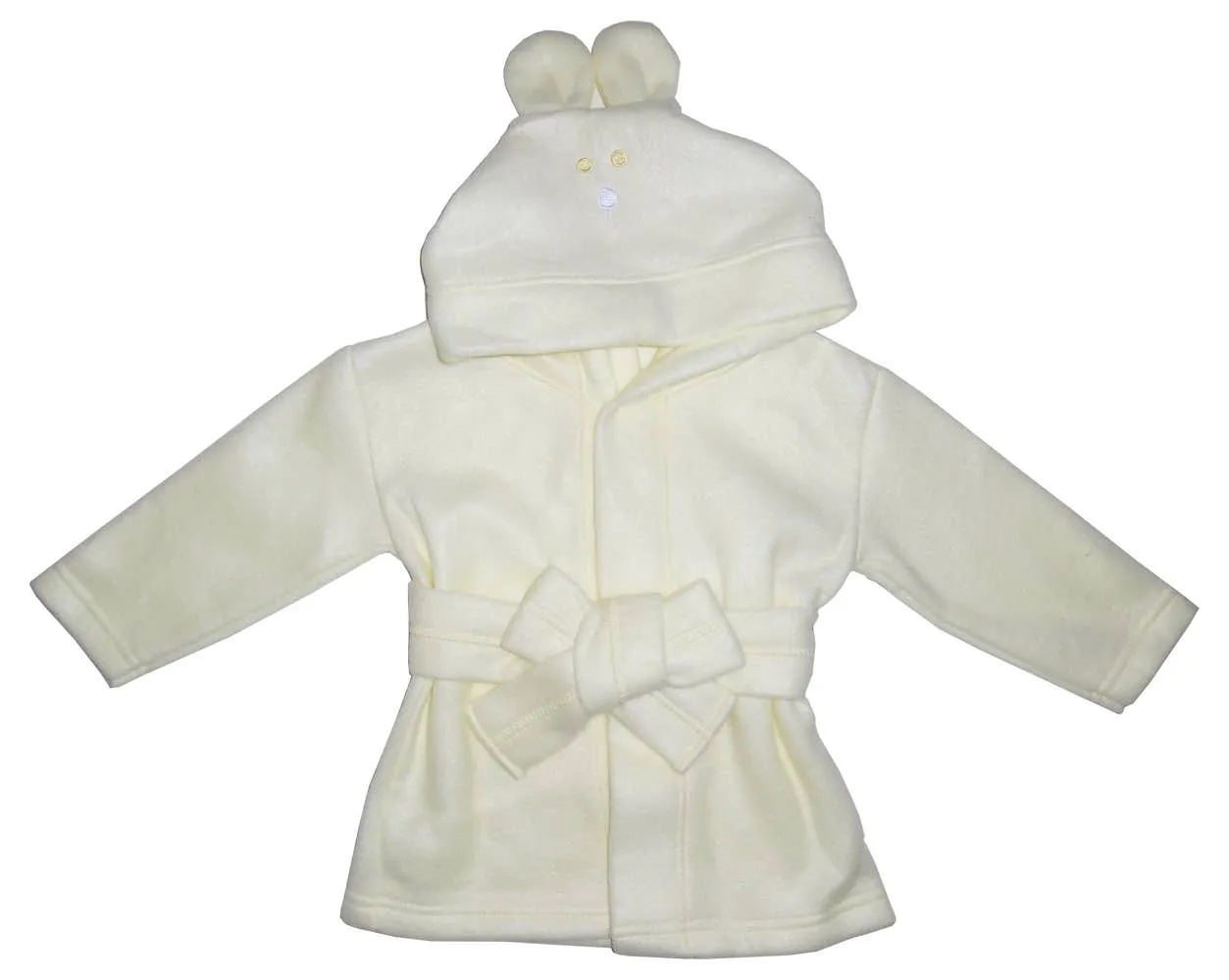 Bambini Fleece Robe With Hoodie Yellow