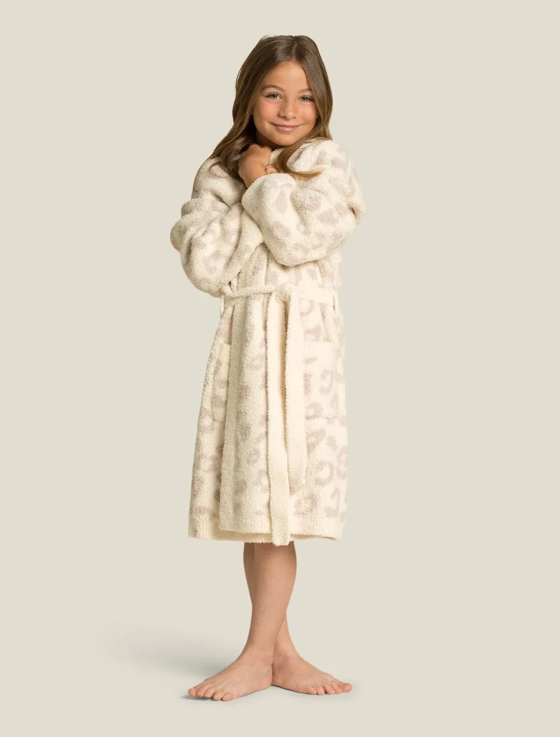 Barefoot Dreams - CozyChic Youth Barefoot in the Wild Robe in Cream-Stone