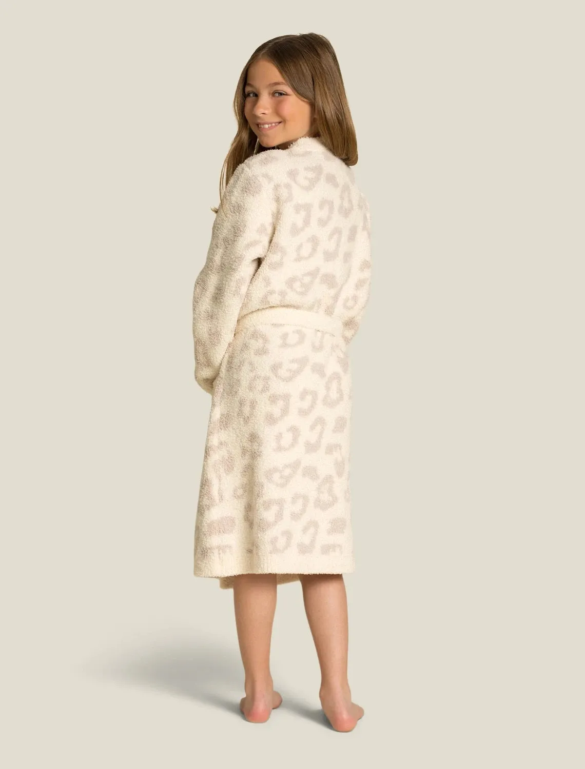 Barefoot Dreams - CozyChic Youth Barefoot in the Wild Robe in Cream-Stone