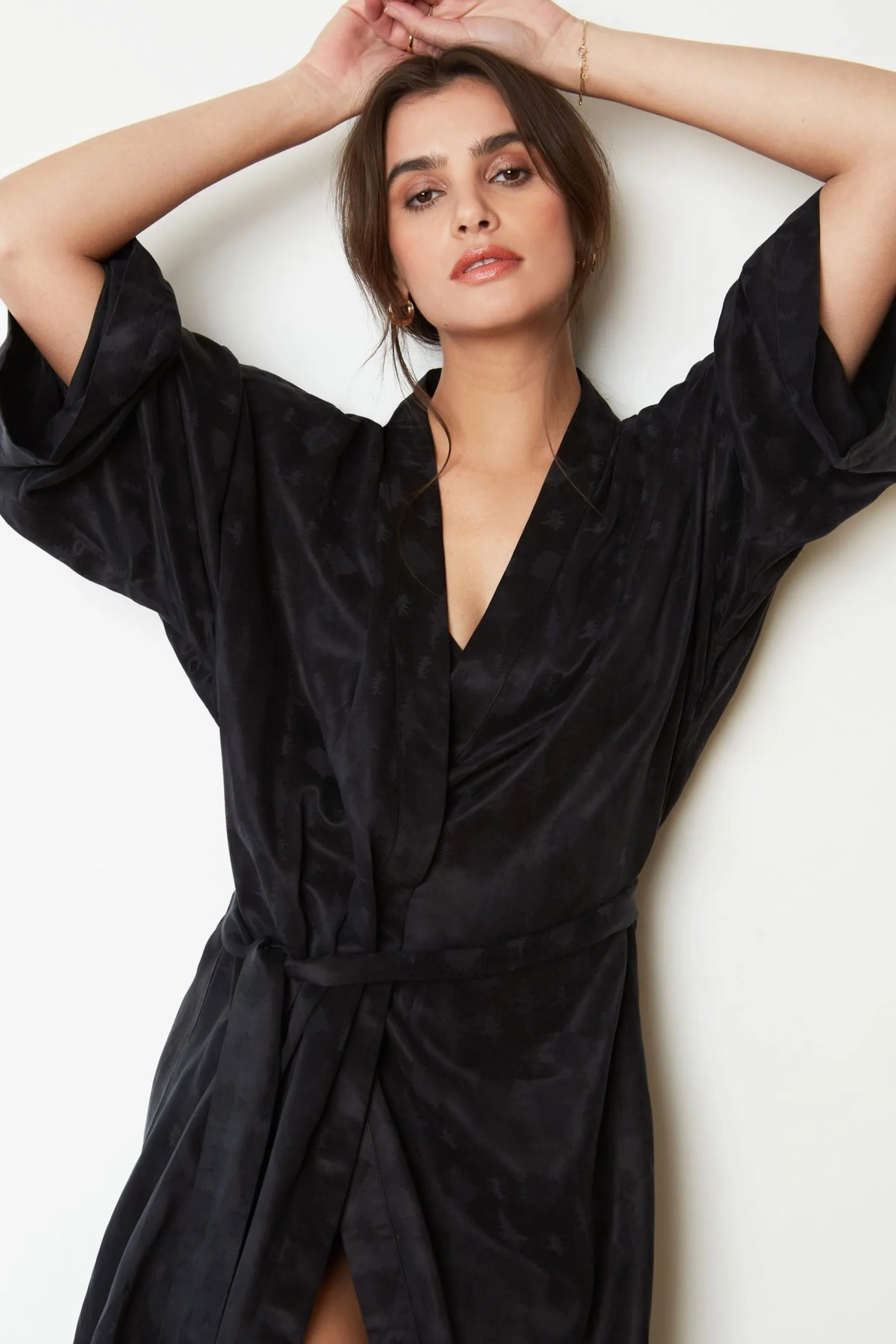 Black Zig Zag Long Robe