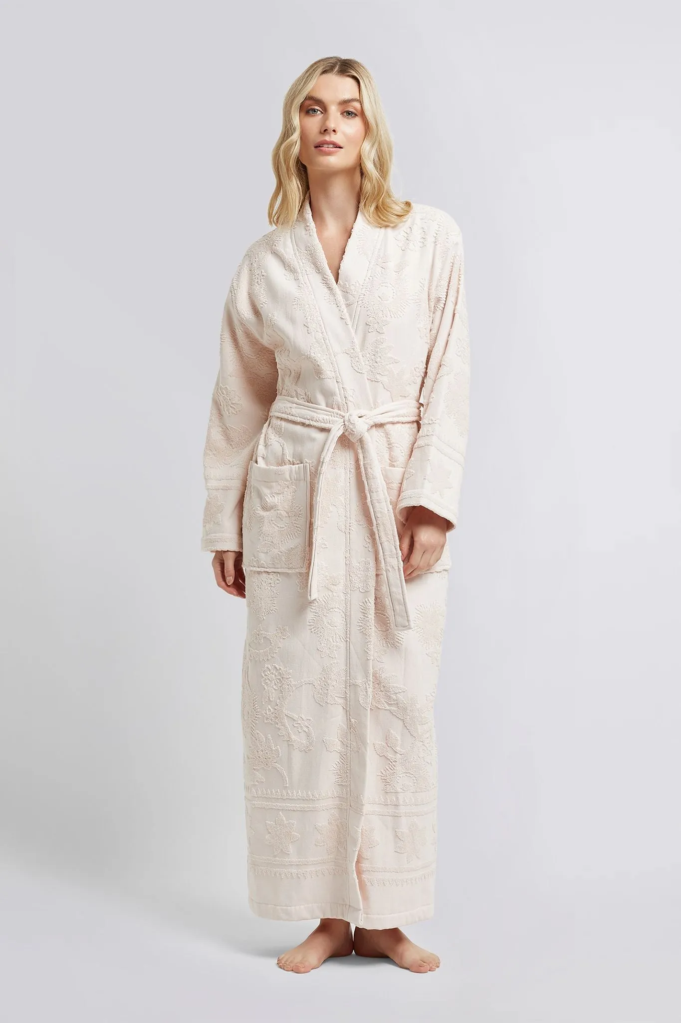 Bondi Towelling Robe - Blush