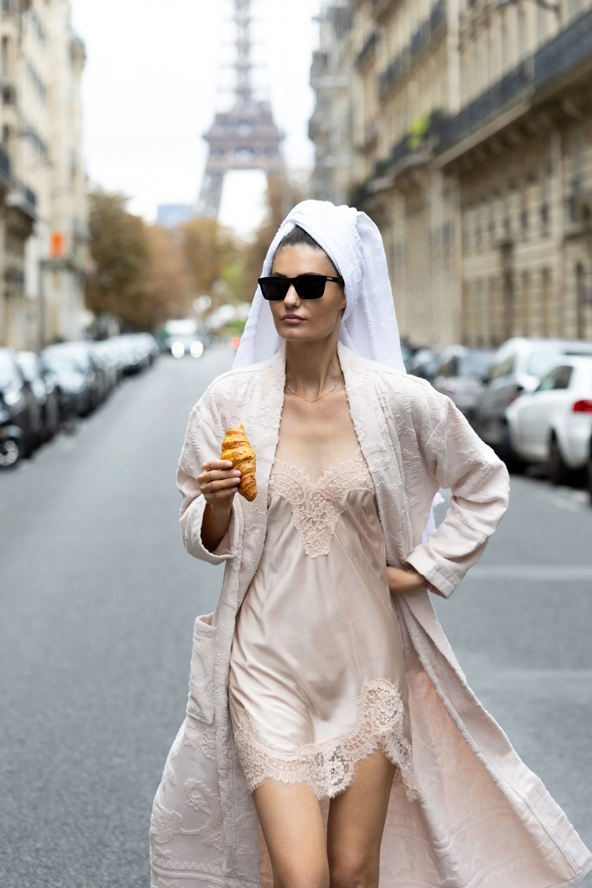 Bondi Towelling Robe - Blush