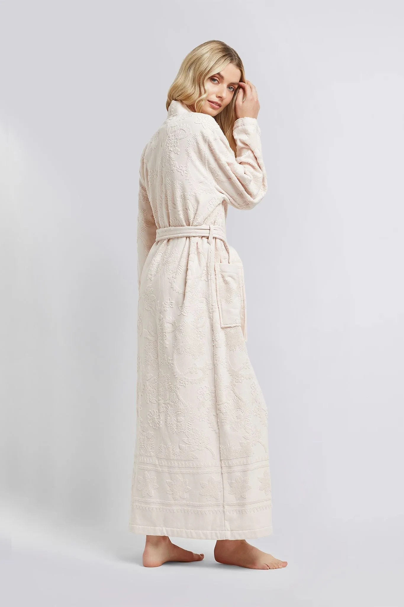 Bondi Towelling Robe - Blush