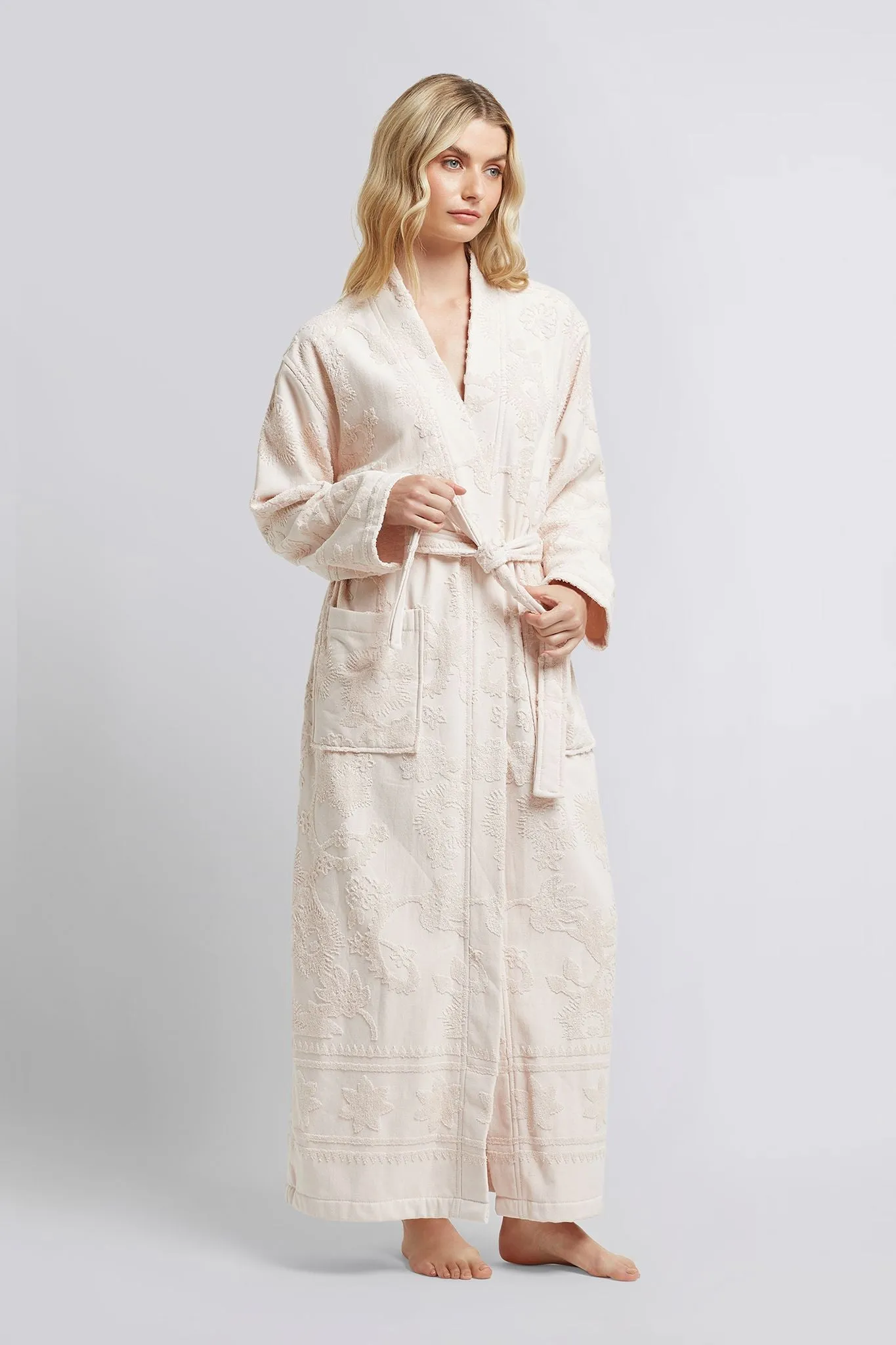 Bondi Towelling Robe - Blush