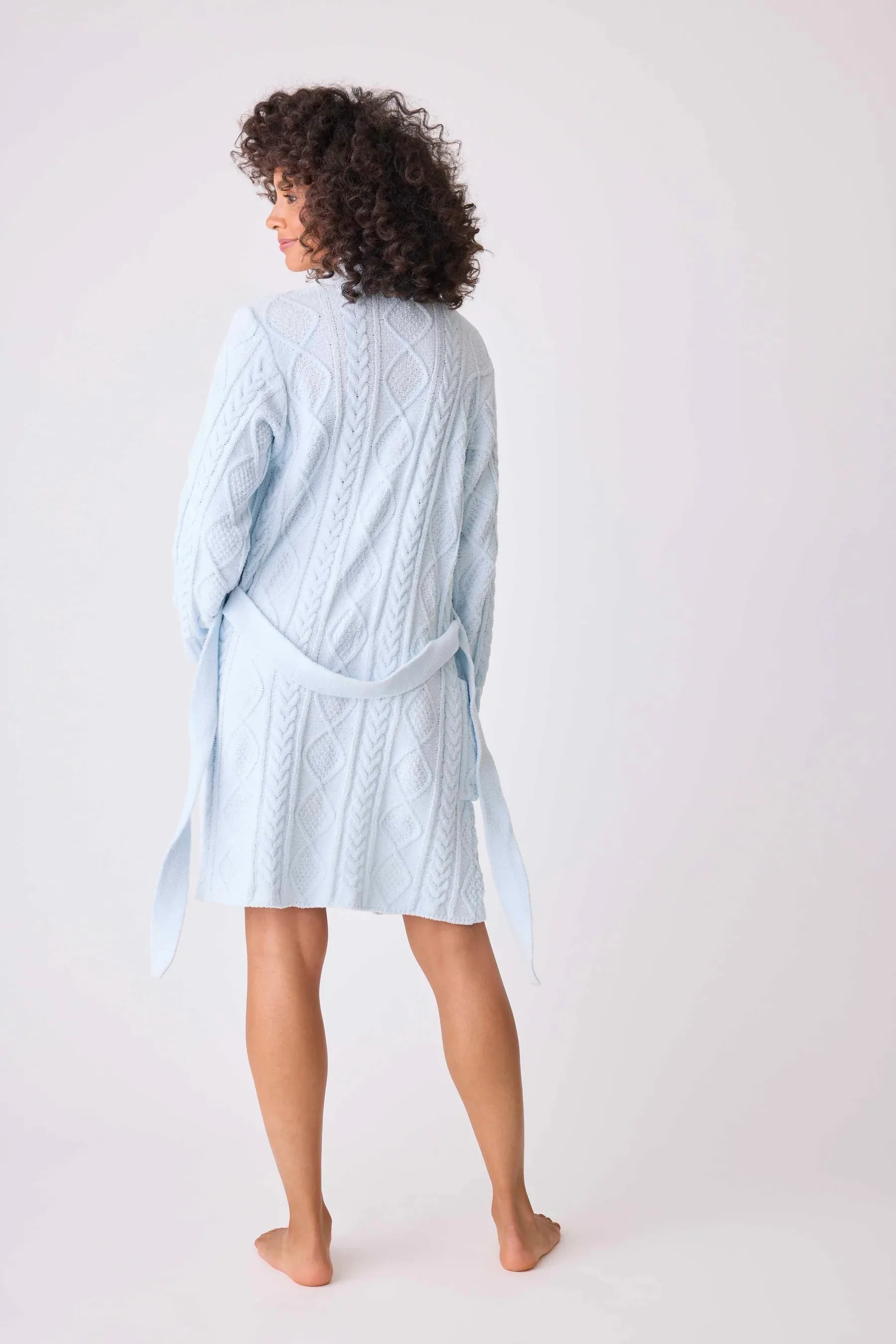 Cable Crew Lounge Robe In Blue Air - P.J. Salvage