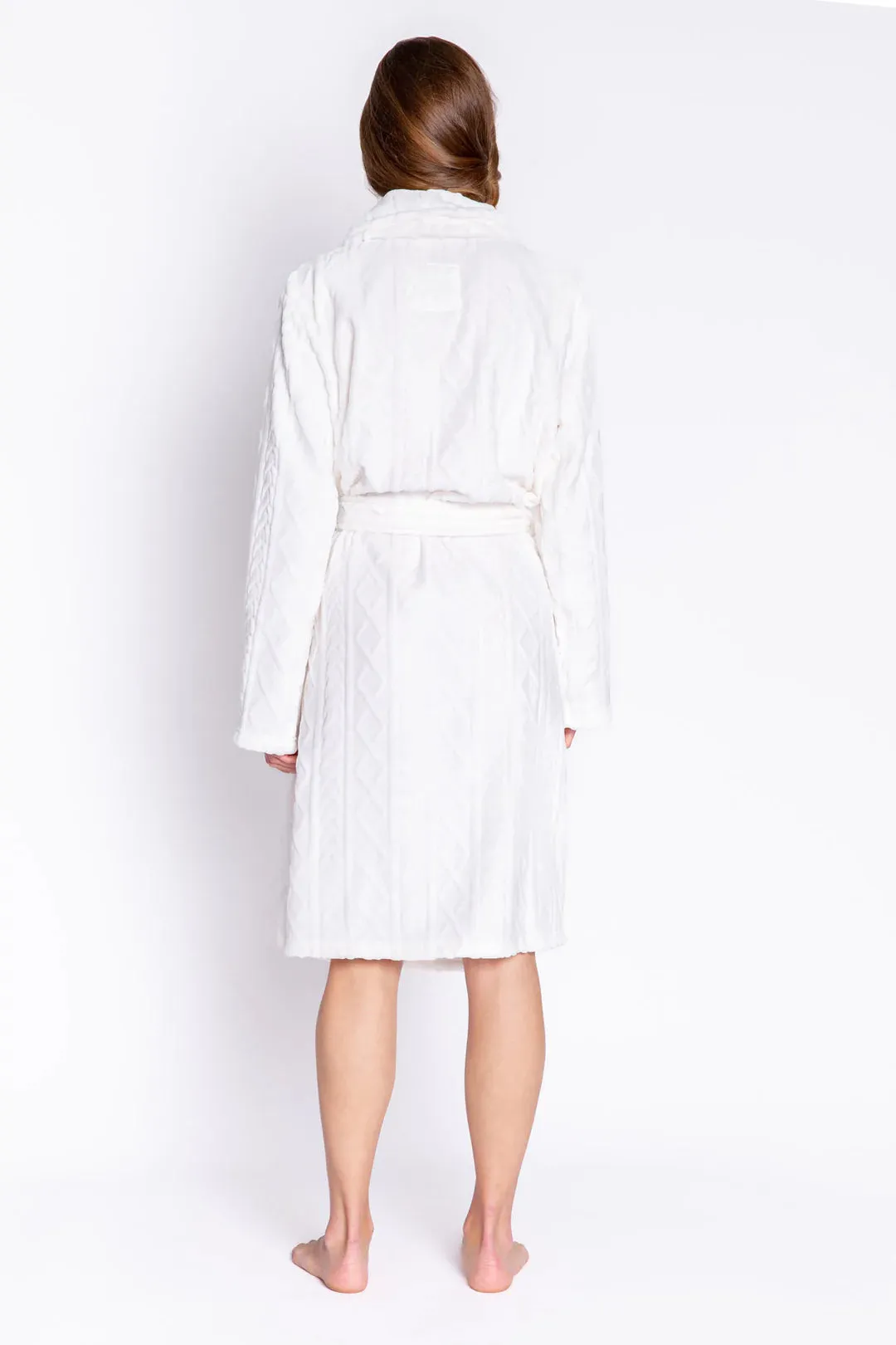 Cable Knit Robe in Ivory