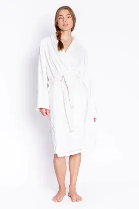 Cable Knit Robe in Ivory