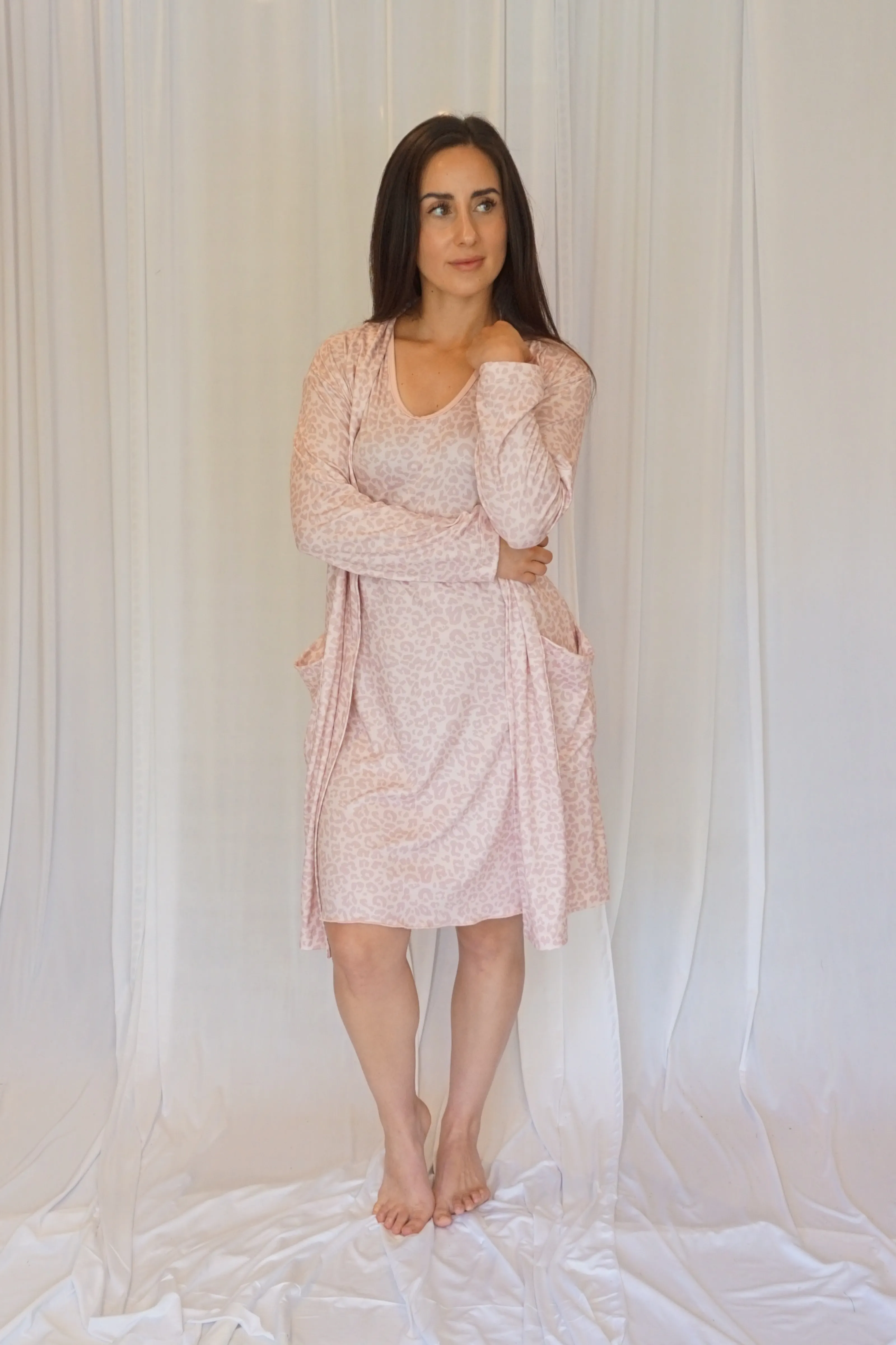 Cozy Pink Leopard Robe II