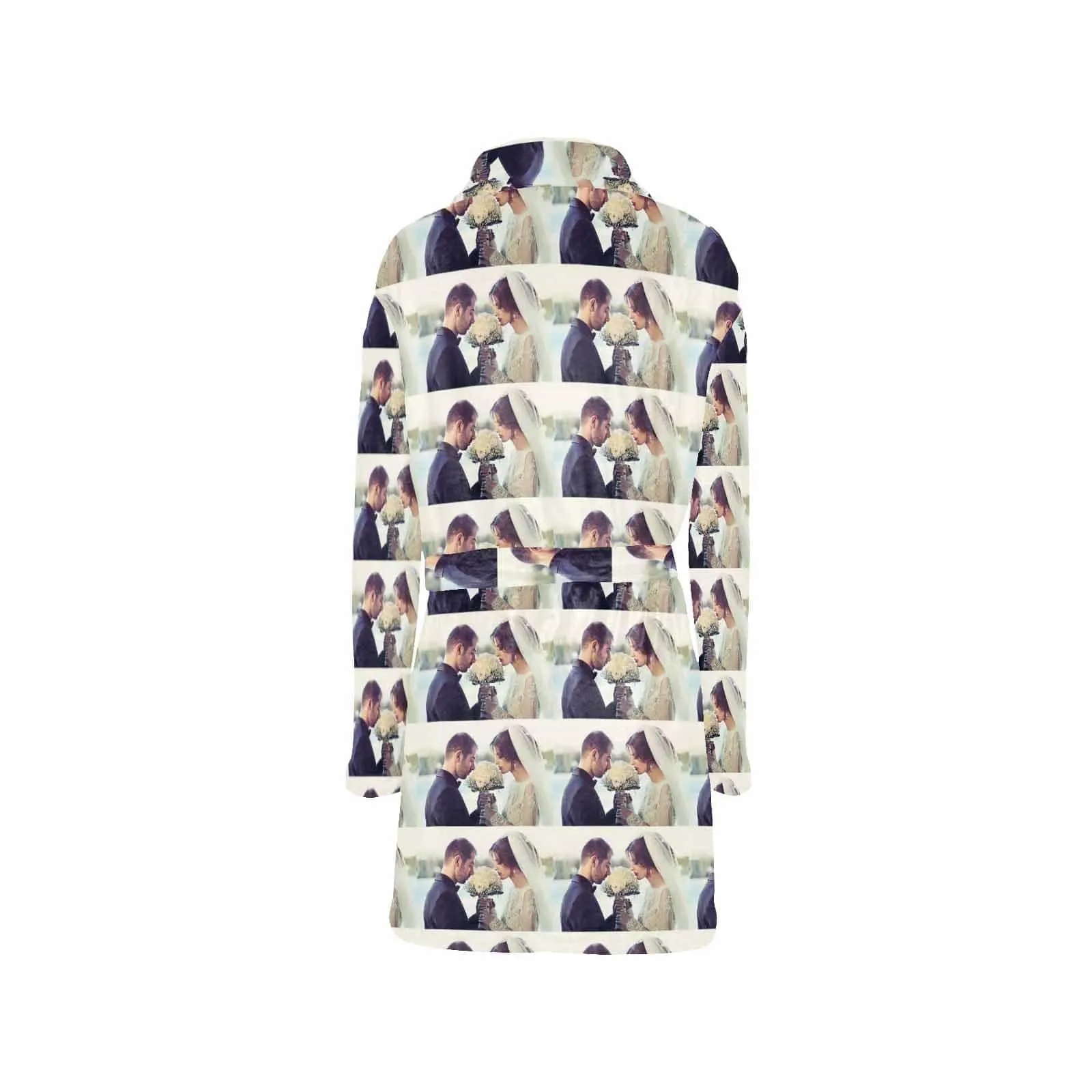 Custom Photo Fleece Robe Couple Pictures Personalized All Over Print Pajama Kimono Robe for Men Women