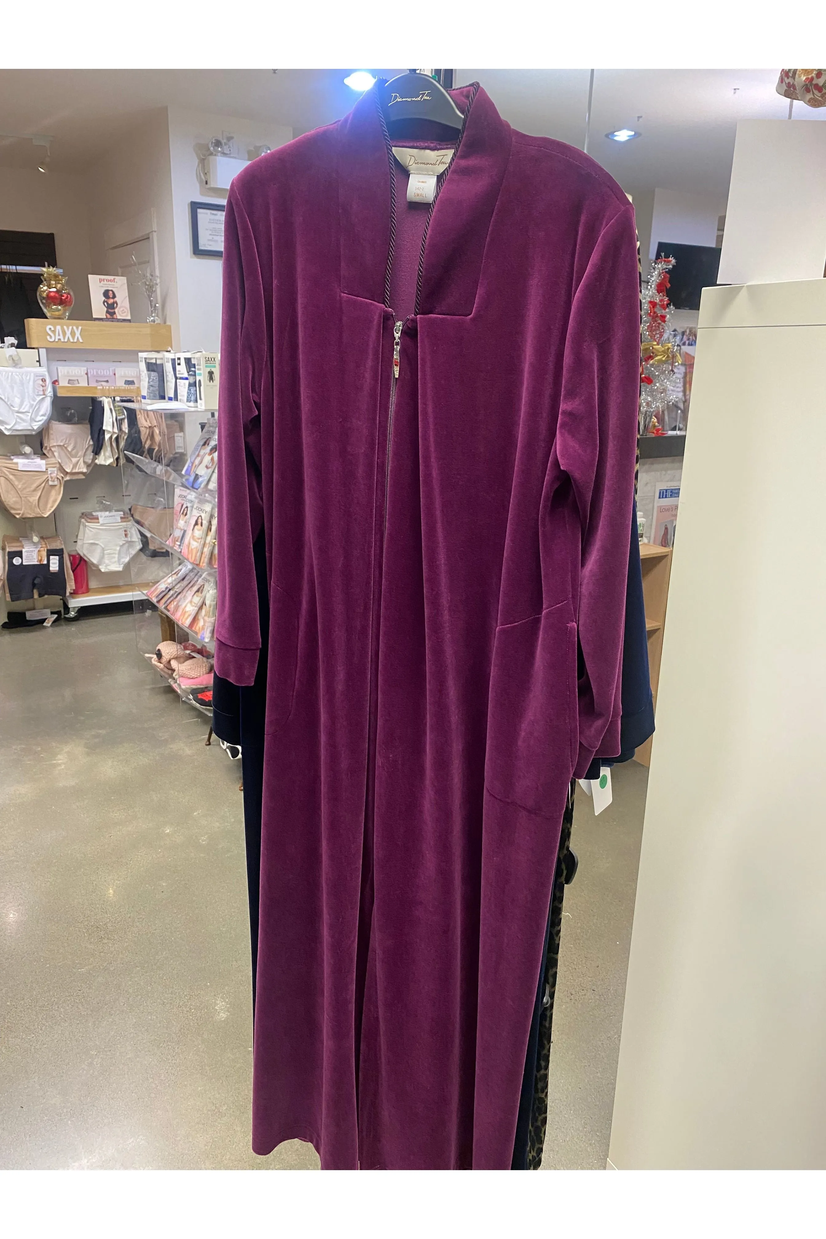 Diamond Tea Cotton Velour Full Zip Robe - Style 142-2