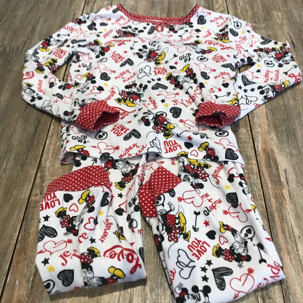 Disney 2pc.cotton MickeyMinnie/hearts/stars Pyjamas 8Y