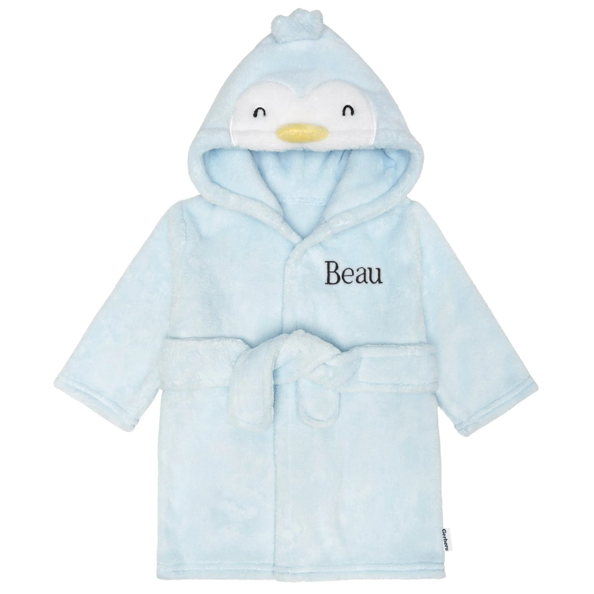 Embroidered Baby Neutral Penguin Robe