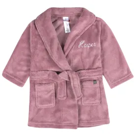 Embroidered Infant & Toddler Girls Rose Shawl Collar Robe