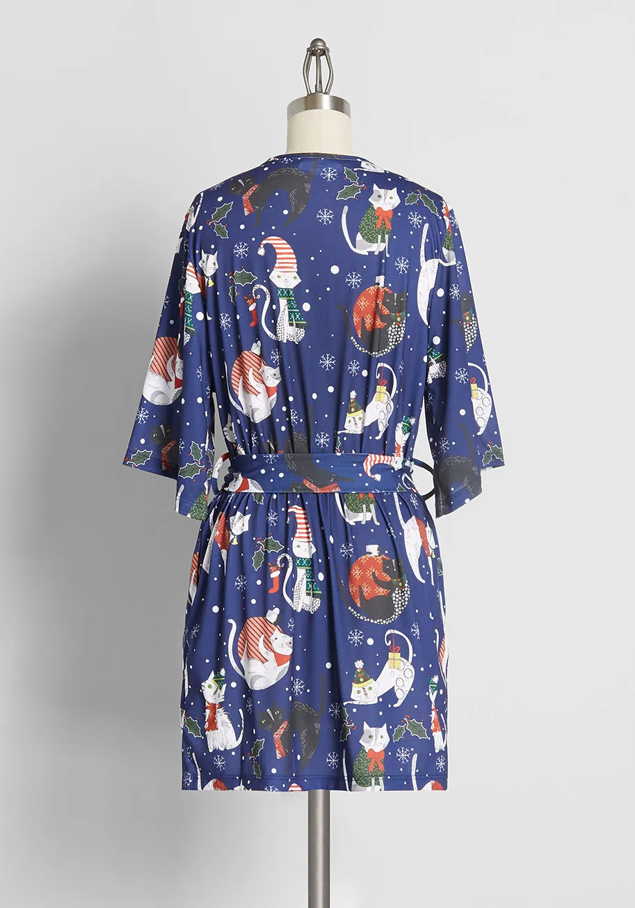 'Feline' Christmassy Robe