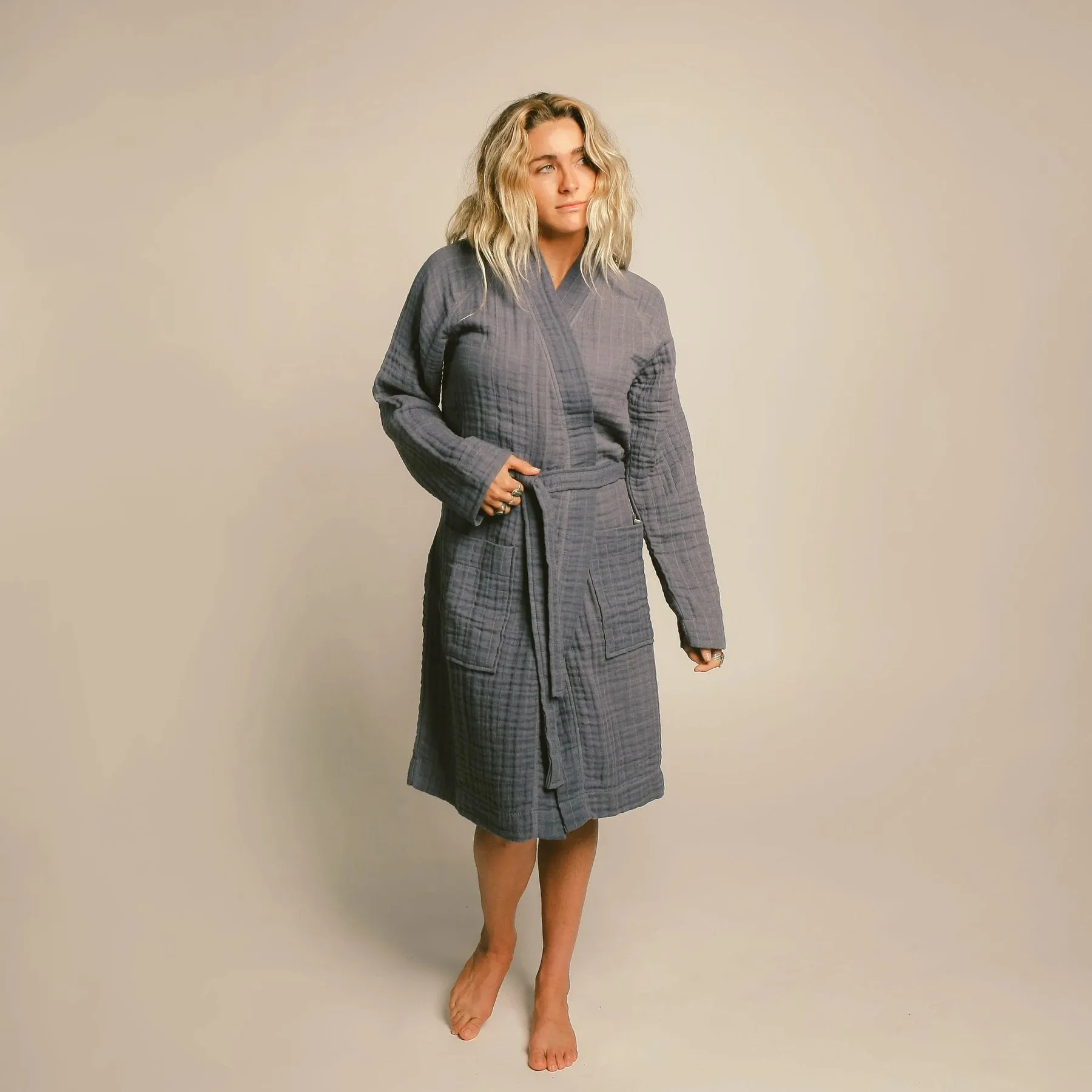 Gauzy Robe in Indigo