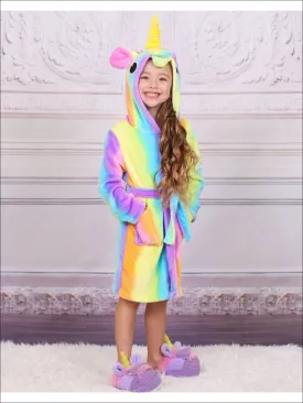 Girls Rainbow Unicorn Bathrobe