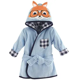 Hudson Baby Cotton Animal Face Bathrobe, Nerdy Fox