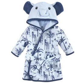 Hudson Baby Cotton Rich Bathrobe, Blue Elephant