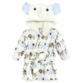 Hudson Baby Cotton Rich Bathrobe, Cream Elephant Safari