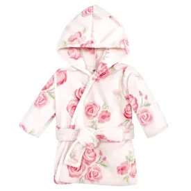 Hudson Baby Plush Animal Face Bathrobe, Blush Rose