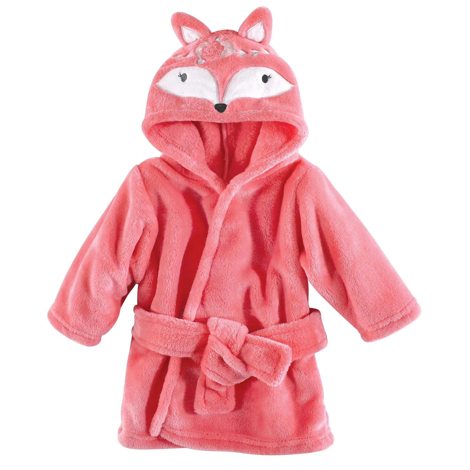 Hudson Baby Plush Animal Face Bathrobe, Boho Fox