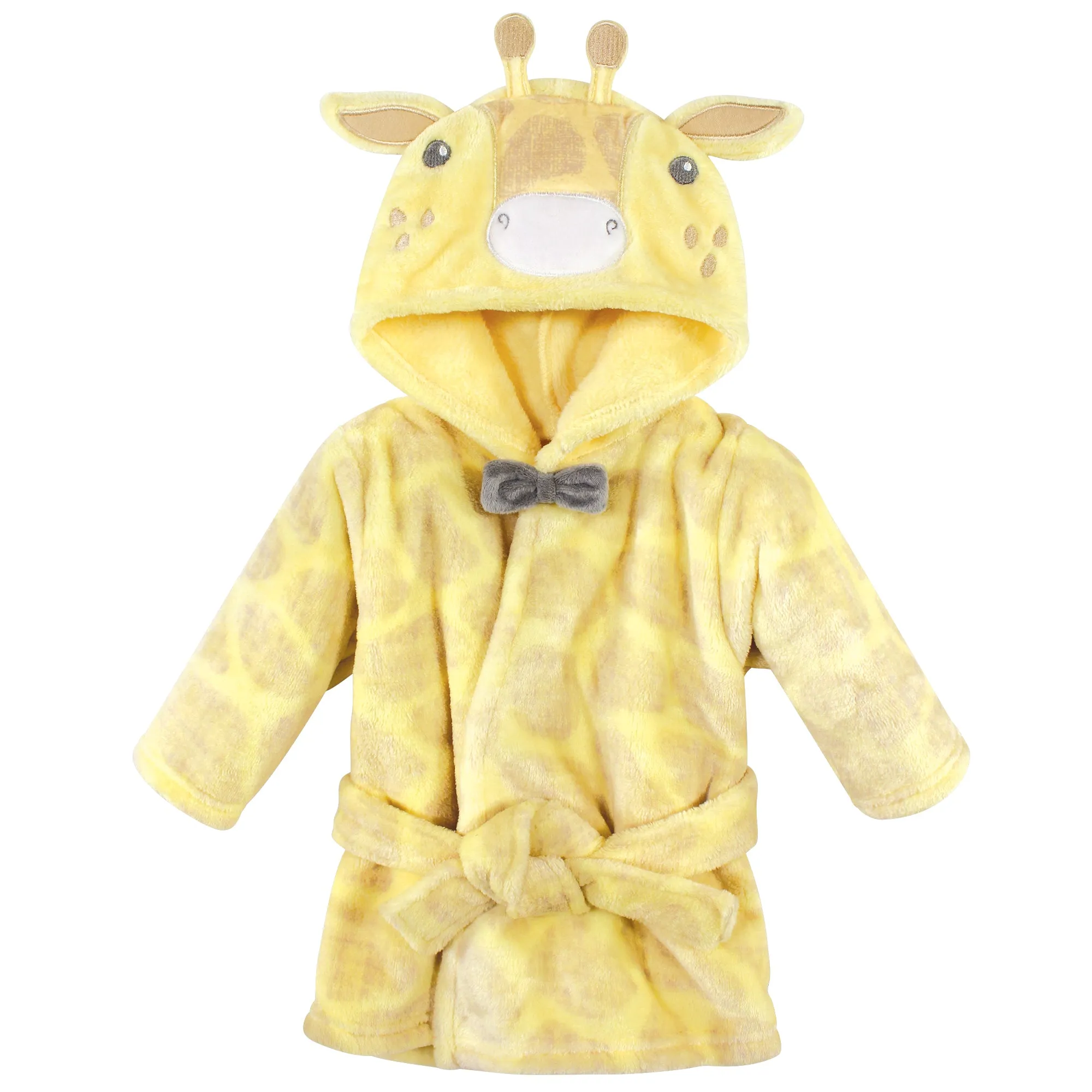 Hudson Baby Plush Animal Face Bathrobe, Bowtie Giraffe