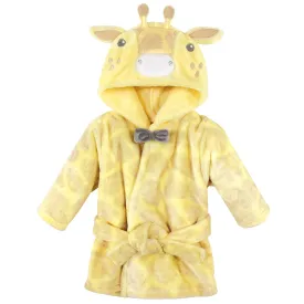 Hudson Baby Plush Animal Face Bathrobe, Bowtie Giraffe