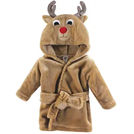 Hudson Baby Plush Animal Face Bathrobe, Boy Reindeer