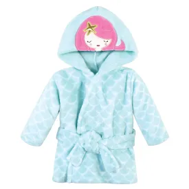 Hudson Baby Plush Animal Face Bathrobe, Mermaid