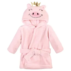 Hudson Baby Plush Animal Face Bathrobe, Pig