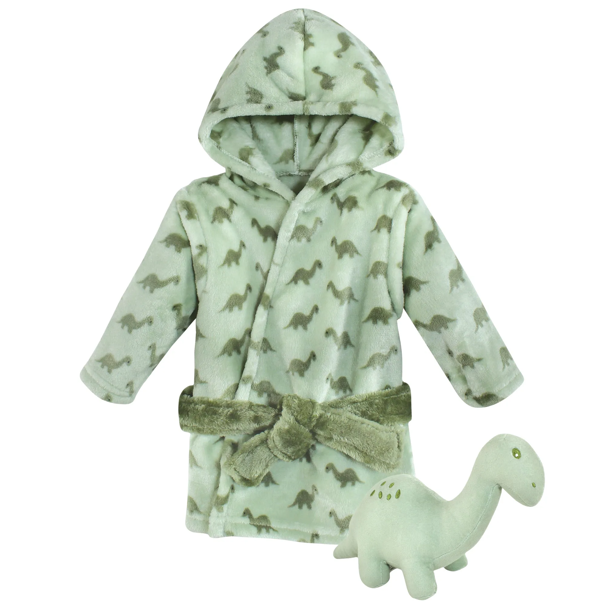 Hudson Baby Plush Bathrobe and Toy Set, Brontosaurus