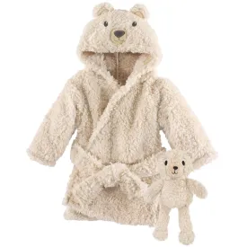 Hudson Baby Plush Bathrobe and Toy Set, Cozy Bear