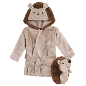 Hudson Baby Plush Bathrobe and Toy Set, Hedgehog