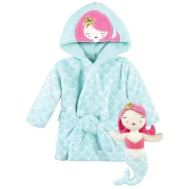 Hudson Baby Plush Bathrobe and Toy Set, Mermaid