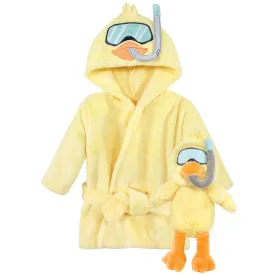 Hudson Baby Plush Bathrobe and Toy Set, Scuba Duck