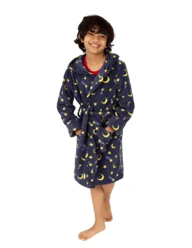 Kids Fleece Hooded Moon Robe