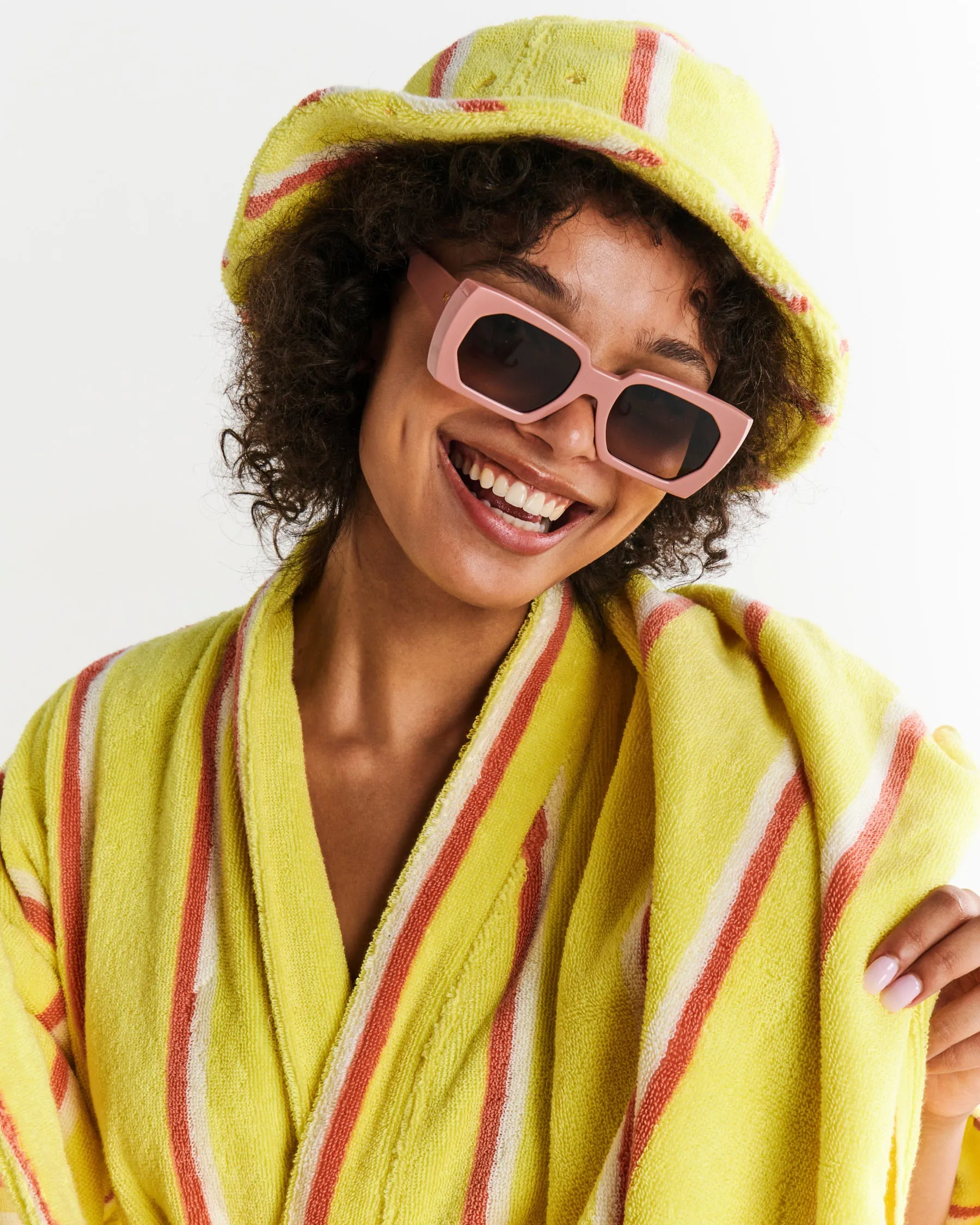 Kip & Co Pina Colada Stripe Terry Mini Bath Robe