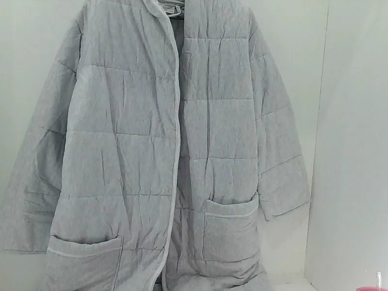 Light Grey Quilted Bath Robe for Women Medium