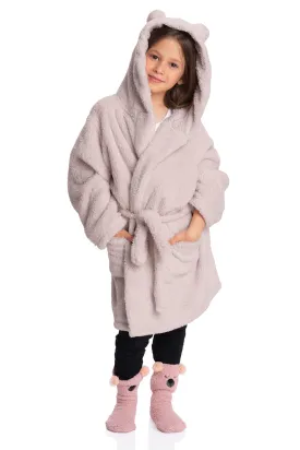 Lilac Serenity: Sherpa Girls Robe - Delightful Warmth for Little Princesses in Lavender