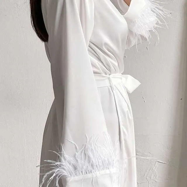 Long Satin Kimono Robe