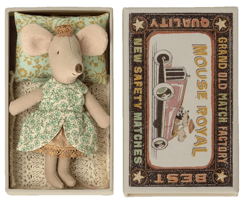 Maileg - Souris - Petite Soeur Princesse dans sa Boîte||Maileg - Little Sister Princess Mouse in Matchbox