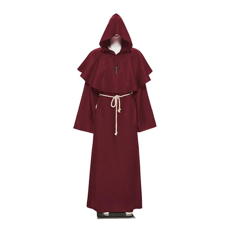 Medieval Friar Hooded Robe Renaissance Cosplay