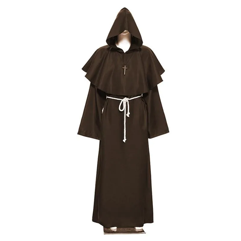 Medieval Friar Hooded Robe Renaissance Cosplay