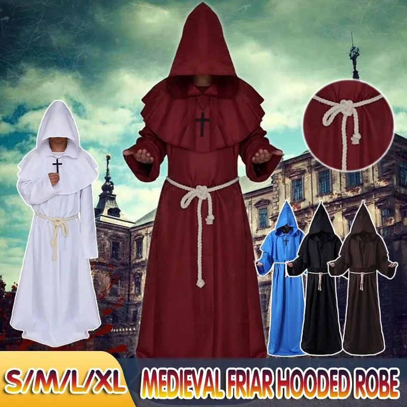 Medieval Friar Hooded Robe Renaissance Cosplay