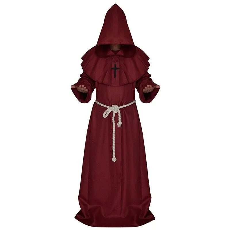 Medieval Friar Hooded Robe Renaissance Cosplay